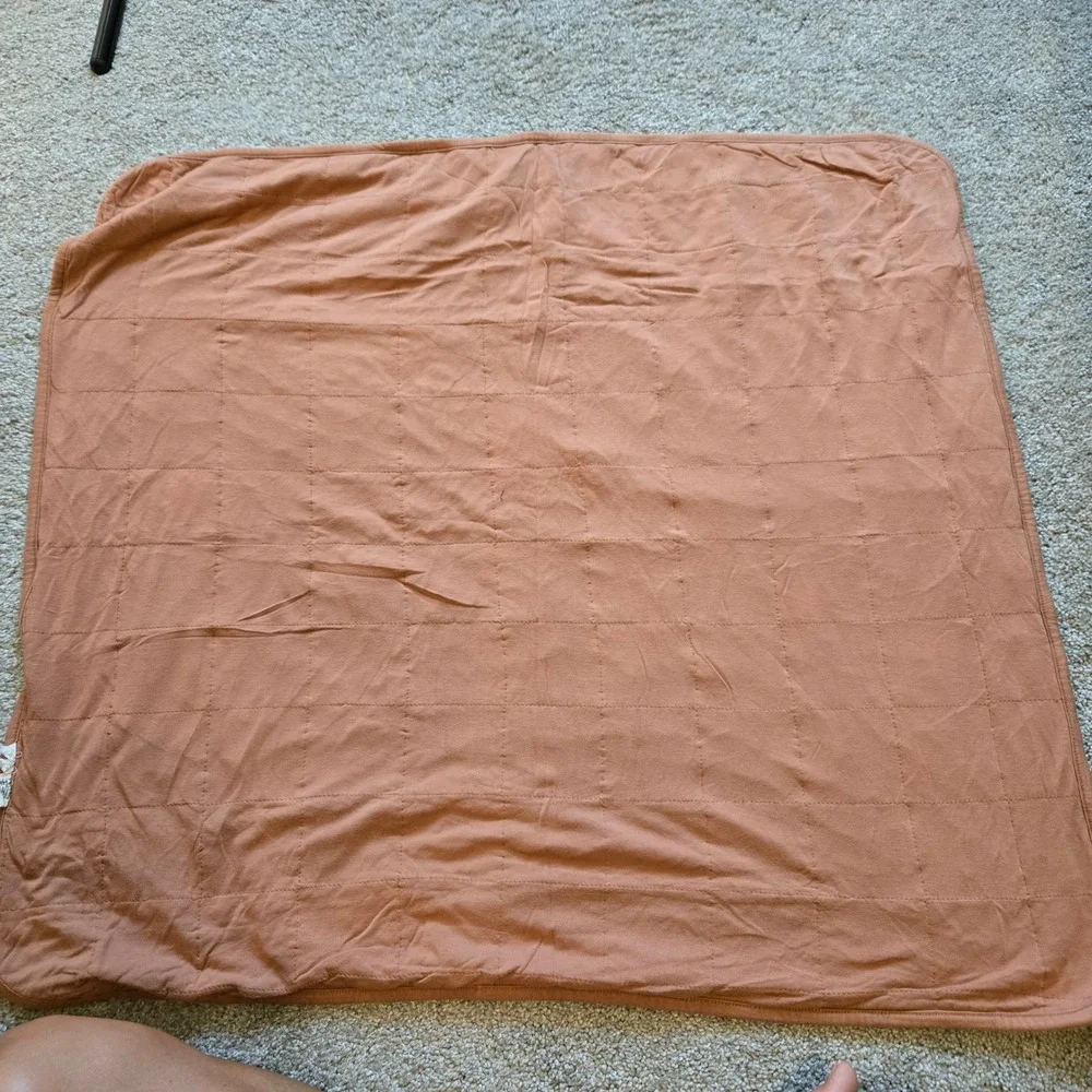 Kyte Fox Bamboo Viscose Reversible Quilted Baby Blanket Rust Brown